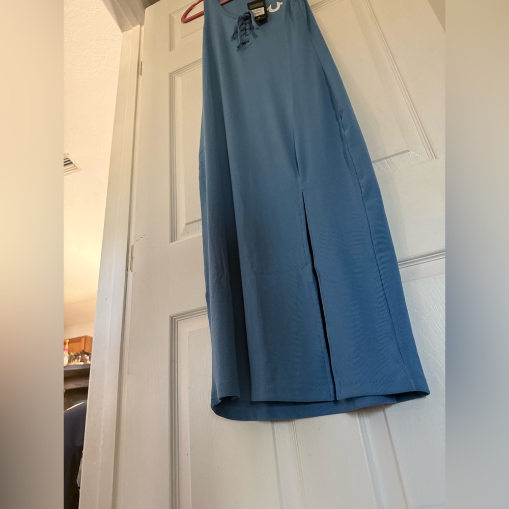 True Religion Blue midi dress NWT - Picture 2 of 15